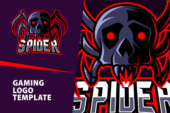 Download Spider Skull Mascot Gaming Logo Design - Skull Collection