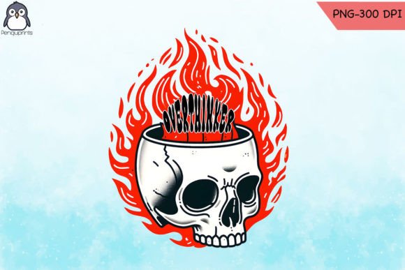 Download Overthinker Anxiety Skull Sublimation - Skull Collection