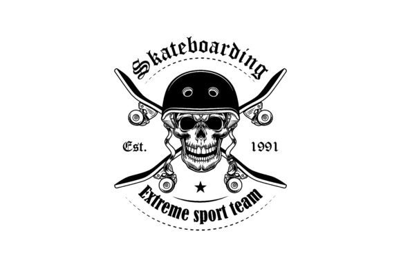 Download Skateboarder Skull Vector Illustration. - Skull Collection