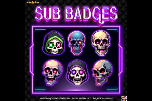 Download Skull Sub Badge for Twitch, Discord - Skull Collection