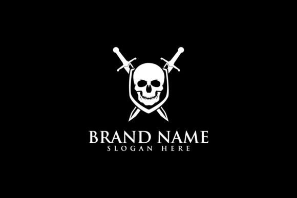 Download Skull Shield with Cross Sword Logo. - Skull Collection