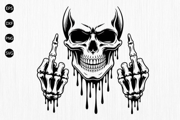 Download Skull Middle Finger Svg, Skeleton Svg - Skull Collection