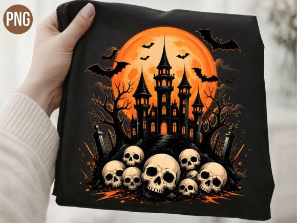 Download Gothic Haunted Castle Skull Moon PNG - Skull Collection