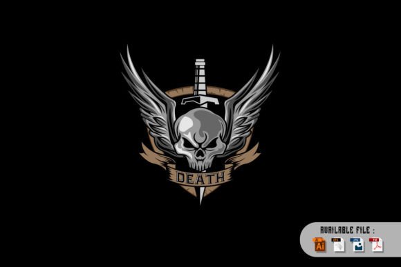 Download Angry Military Skull Wings and Shield - Skull Collection