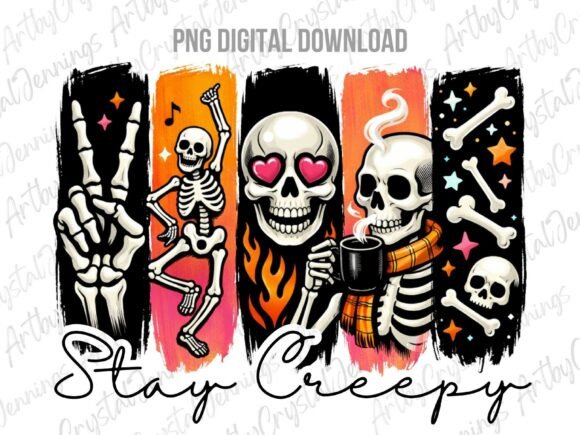 Download Stay Creepy Skull Halloween Skeleton PNG - Skull Collection