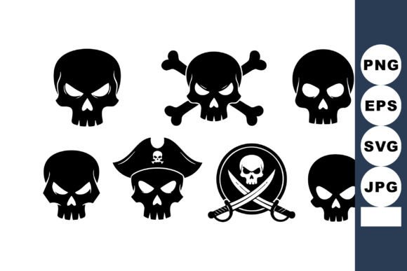 Download Pirate Skull Icons Set with Crossbones a - Skull Collection